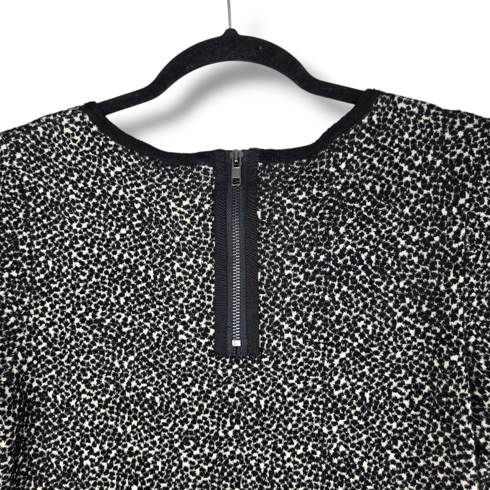 Moth Anthropologie Medium Lana Sweater Black White Chenille Fitted 3/4 Sleeve - Picture 13 of 16